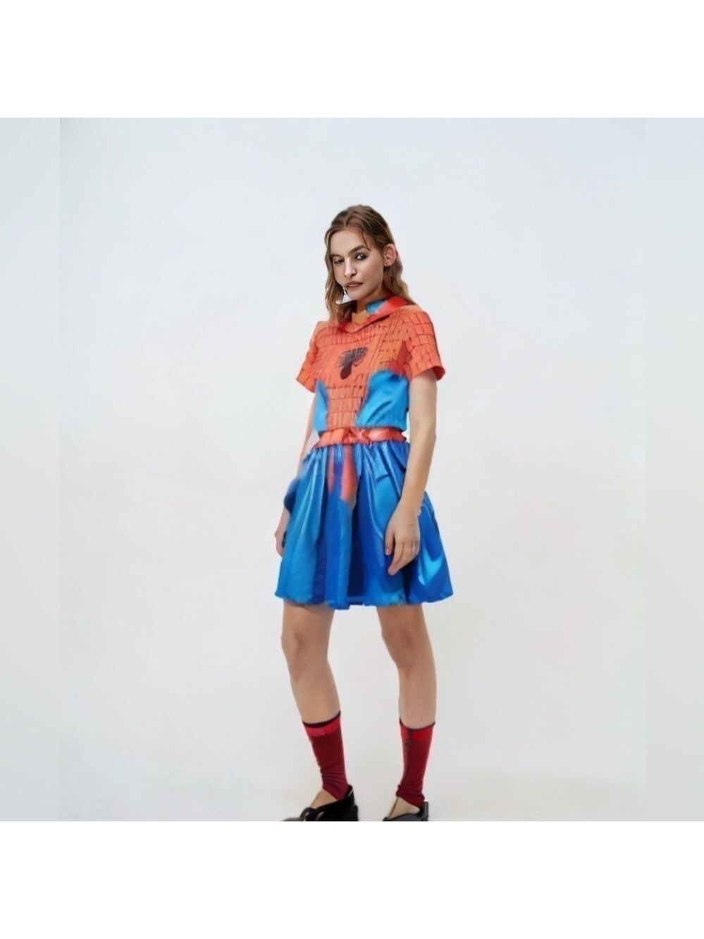 Girls' Marvel Spider-Man Halloween Cosplay Dress Up Costume Dress - Red/Blue XXL